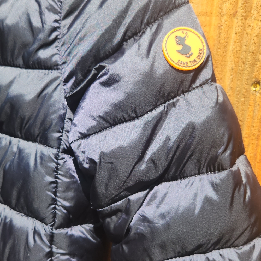 SAVE THE DUCK Black Puffer Jacket Quilted Winter Coat NWOT YOUTH 12 - Picture 2 of 5